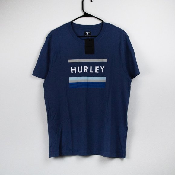 Hurley Mens Graphic Tee Diffused Blue Size L NWT - Picture 1 of 4